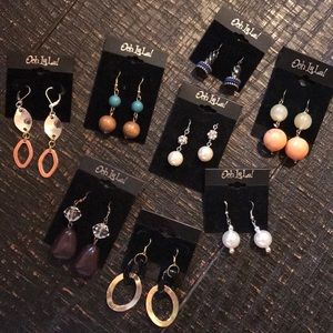 8 Pairs of drop earrings in various styles